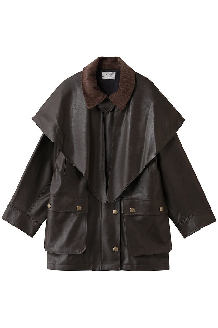 【プルミエ アロンディスモン/1er Arrondissement】の【SYSTEM】フェイクレザーコート インテリア・キッズ・メンズ・レディースファッション・服の通販 founy(ファニー) https://founy.com/ ファッション Fashion レディースファッション Fashion for Women アウター Coat / Outerwear Collection コート・ロングコート・ピーコート Long Coats, Peacoats & More ショール Shawl, Wrap フェミニン Feminine, Girly マニッシュ Mannish, Boyish A/W・秋冬 Autumn/Winter |ID: prp329100004715413 ipo3291000000035800836