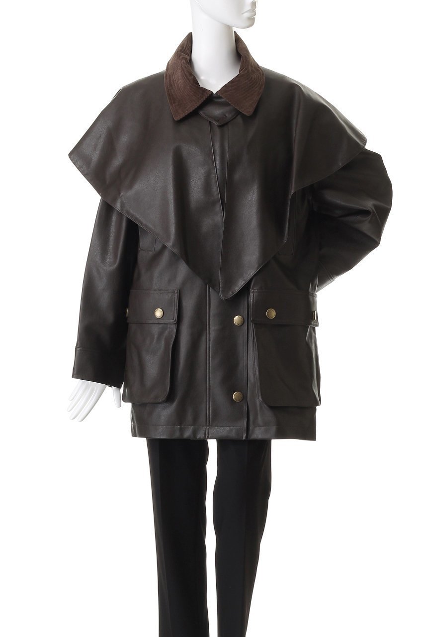 【プルミエ アロンディスモン/1er Arrondissement】の【SYSTEM】フェイクレザーコート 人気、トレンドファッション・服の通販 founy(ファニー) ファッション Fashion レディースファッション Fashion for Women アウター Coat / Outerwear Collection コート・ロングコート・ピーコート Long Coats, Peacoats & More ショール Shawl, Wrap フェミニン Feminine, Girly マニッシュ Mannish, Boyish A/W・秋冬 Autumn/Winter other-2|ID: prp329100004715413 ipo3291000000035800841