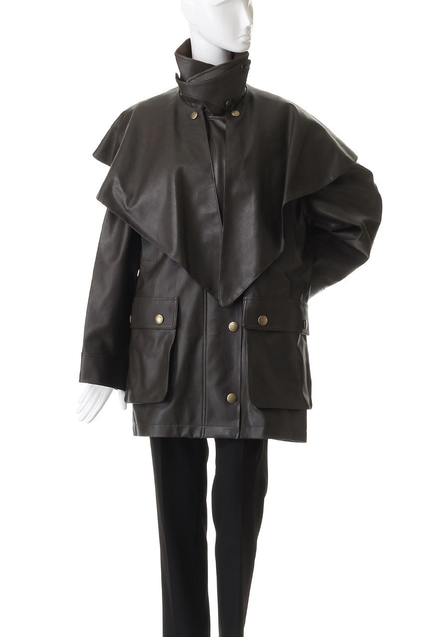 【プルミエ アロンディスモン/1er Arrondissement】の【SYSTEM】フェイクレザーコート 人気、トレンドファッション・服の通販 founy(ファニー) ファッション Fashion レディースファッション Fashion for Women アウター Coat / Outerwear Collection コート・ロングコート・ピーコート Long Coats, Peacoats & More ショール Shawl, Wrap フェミニン Feminine, Girly マニッシュ Mannish, Boyish A/W・秋冬 Autumn/Winter other-7|ID: prp329100004715413 ipo3291000000035800849