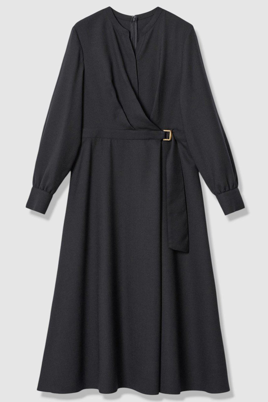 【アナイ/ANAYI】のウールジョーゼットカシュ ワンピース インテリア・キッズ・メンズ・レディースファッション・服の通販 founy(ファニー) 　ファッション　Fashion　レディースファッション　Fashion for Women　ワンピース　Dresses　チュニック　Tunic Tops & Dresses　おすすめ　Recommended / Our Picks　カシュクール　Wrap Design　シルク　Silk, 100% Silk　ジョーゼット　Georgette, Semi-Sheer Fabric　スキッパー　Skipper, Open Collar　チュニック　Tunic, Long Top　デコルテ　Décolleté, Neckline　フレア　Flare, Flared　フロント　Front, Front Design　ペチコート　Petticoat, Underskirt　ロング　Long, Long-Length　エレガント 上品　Elegant　新作・新入荷　New Arrivals / New In　ビジネス 仕事 通勤　Business / Work / Commuting　ネイビー|ID: prp329100004715420 ipo3291000000034068606