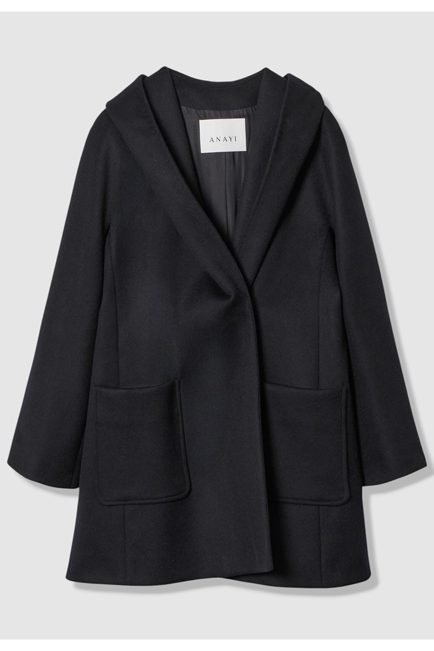 【アナイ/ANAYI】のカシミヤフードガウンコート 人気、トレンドファッション・服の通販 founy(ファニー) 　ファッション　Fashion　レディースファッション　Fashion for Women　アウター　Coat / Outerwear Collection　コート・ロングコート・ピーコート　Long Coats, Peacoats & More　エレガント 上品　Elegant　ショート　Short, Short Length　パッチ　Patch, Appliqué　ポケット　Pocket, Pocket Detail　リボン　Ribbon, Bow　冬　Winter / This Winter　新作・新入荷　New Arrivals / New In　other-3|ID: prp329100004715426 ipo3291000000034068655