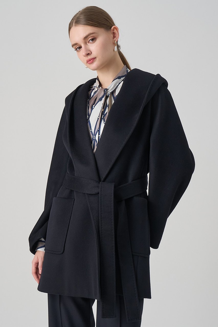 【アナイ/ANAYI】のカシミヤフードガウンコート 人気、トレンドファッション・服の通販 founy(ファニー) ファッション Fashion レディースファッション Fashion for Women アウター Coat / Outerwear Collection コート・ロングコート・ピーコート Long Coats, Peacoats & More エレガント 上品 Elegant ショート Short, Short Length パッチ Patch, Appliqué ポケット Pocket, Pocket Detail リボン Ribbon, Bow 冬 Winter / This Winter other-5|ID: prp329100004715426 ipo3291000000034241649