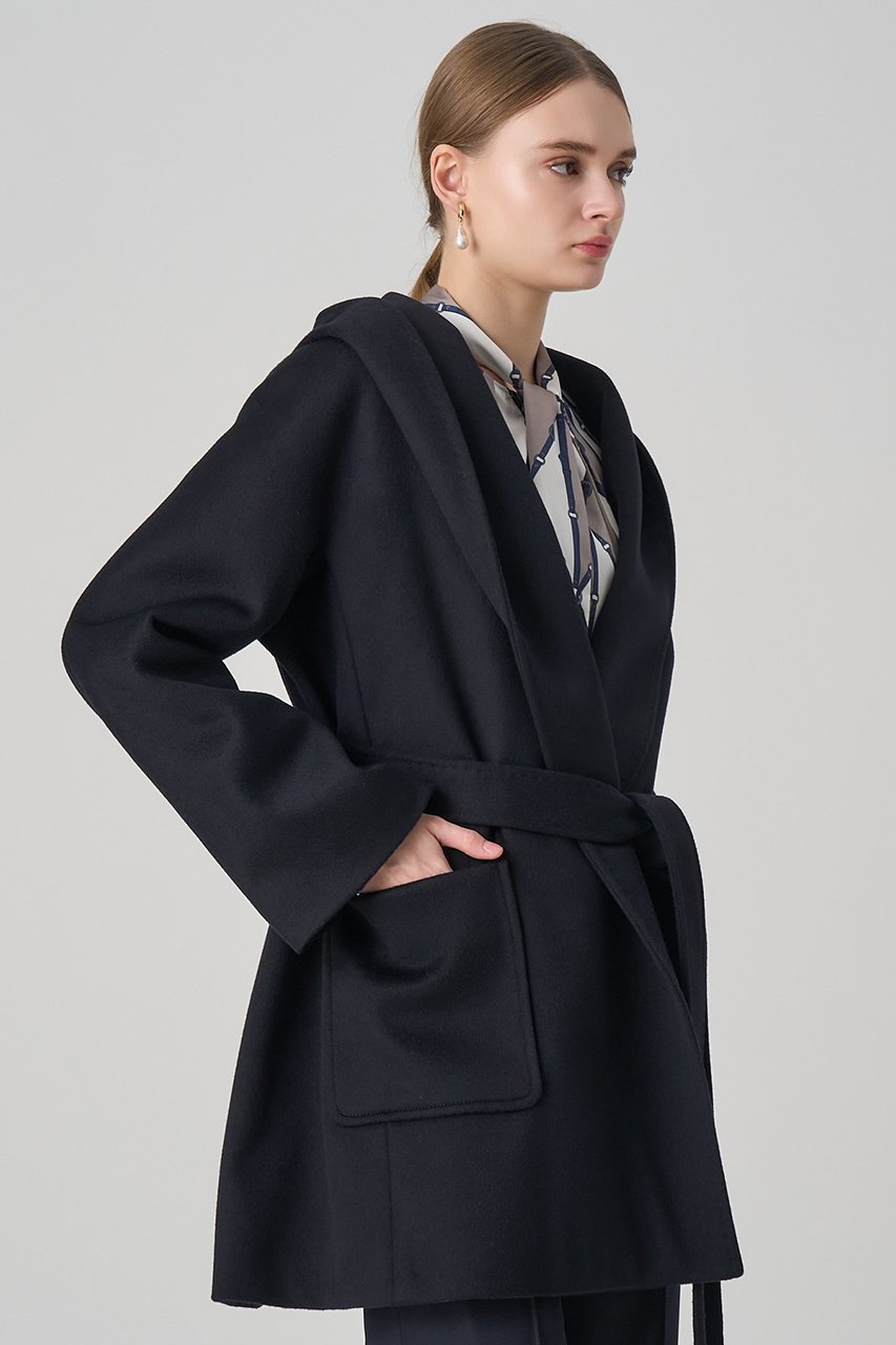 【アナイ/ANAYI】のカシミヤフードガウンコート 人気、トレンドファッション・服の通販 founy(ファニー) ファッション Fashion レディースファッション Fashion for Women アウター Coat / Outerwear Collection コート・ロングコート・ピーコート Long Coats, Peacoats & More エレガント 上品 Elegant ショート Short, Short Length パッチ Patch, Appliqué ポケット Pocket, Pocket Detail リボン Ribbon, Bow 冬 Winter / This Winter other-6|ID: prp329100004715426 ipo3291000000034241650