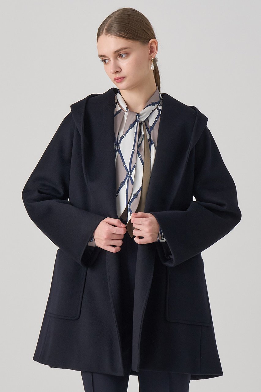 【アナイ/ANAYI】のカシミヤフードガウンコート 人気、トレンドファッション・服の通販 founy(ファニー) ファッション Fashion レディースファッション Fashion for Women アウター Coat / Outerwear Collection コート・ロングコート・ピーコート Long Coats, Peacoats & More エレガント 上品 Elegant ショート Short, Short Length パッチ Patch, Appliqué ポケット Pocket, Pocket Detail リボン Ribbon, Bow 冬 Winter / This Winter other-7|ID: prp329100004715426 ipo3291000000034241651