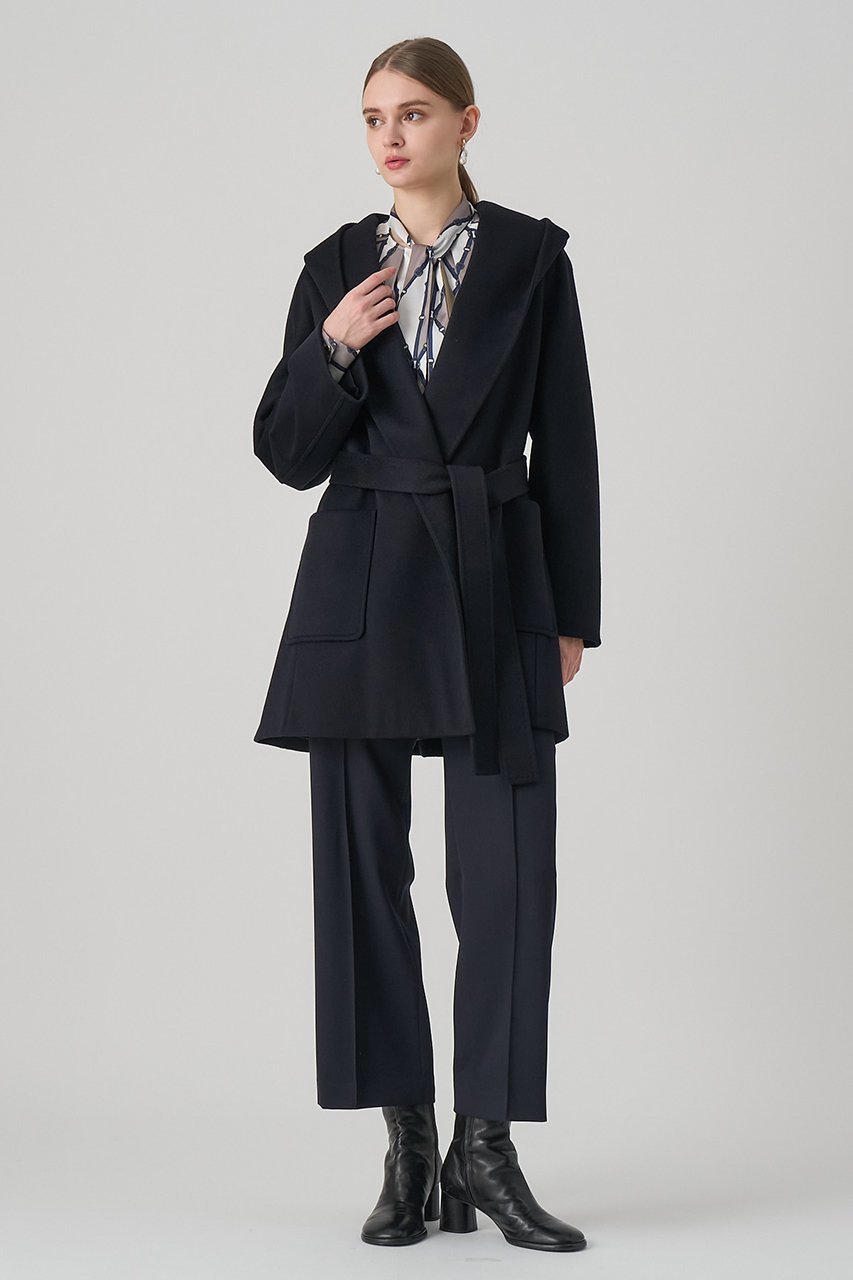 【アナイ/ANAYI】のカシミヤフードガウンコート 人気、トレンドファッション・服の通販 founy(ファニー) ファッション Fashion レディースファッション Fashion for Women アウター Coat / Outerwear Collection コート・ロングコート・ピーコート Long Coats, Peacoats & More エレガント 上品 Elegant ショート Short, Short Length パッチ Patch, Appliqué ポケット Pocket, Pocket Detail リボン Ribbon, Bow 冬 Winter / This Winter other-8|ID: prp329100004715426 ipo3291000000034241652