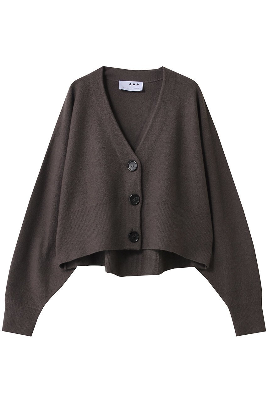 【スリー ドッツ/three dots】のフェルトセーター カーディガン インテリア・キッズ・メンズ・レディースファッション・服の通販 founy(ファニー) 　ファッション　Fashion　レディースファッション　Fashion for Women　トップス・カットソー　Cut & Sew Tops　ニット　Knit Tops & Sweaters　カーディガン・羽織り　Layered Style Cardigans　カーディガン　Cardigan, Knitwear　ショート　Short, Short Length　セーター　Sweater, Knitwear　バランス　Balance, Style Balance　フェルト　Felt, Felt Fabric　新作・新入荷　New Arrivals / New In　ブラック|ID: prp329100004715442 ipo3291000000034068746