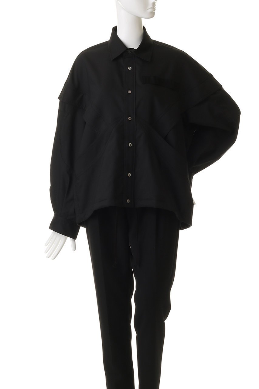 【メゾンスペシャル/MAISON SPECIAL】の【UNISEX】カーブ切替シャツ 人気、トレンドファッション・服の通販 founy(ファニー) 　ファッション　Fashion　レディースファッション　Fashion for Women　トップス・カットソー　Cut & Sew Tops　シャツ・ブラウス・オフィスカジュアル　Elegant Blouses & Button-Ups　ユニセックス　Unisex, Genderless　ショルダー　Shoulder, Shoulder Strap　スリーブ　Sleeve, Long Sleeve / Short Sleeve　ドロップ　Drop Shoulder, Dropped Style　フェミニン　Feminine, Girly　フラップ　Flap, Flap Pocket　フロント　Front, Front Design　ボトム　Bottoms, Lower Wear　ミックス　Mix, Mixed Style　ロング　Long, Long-Length　切替　Switching, Contrast Panel　other-2|ID: prp329100004715448 ipo3291000000035383188