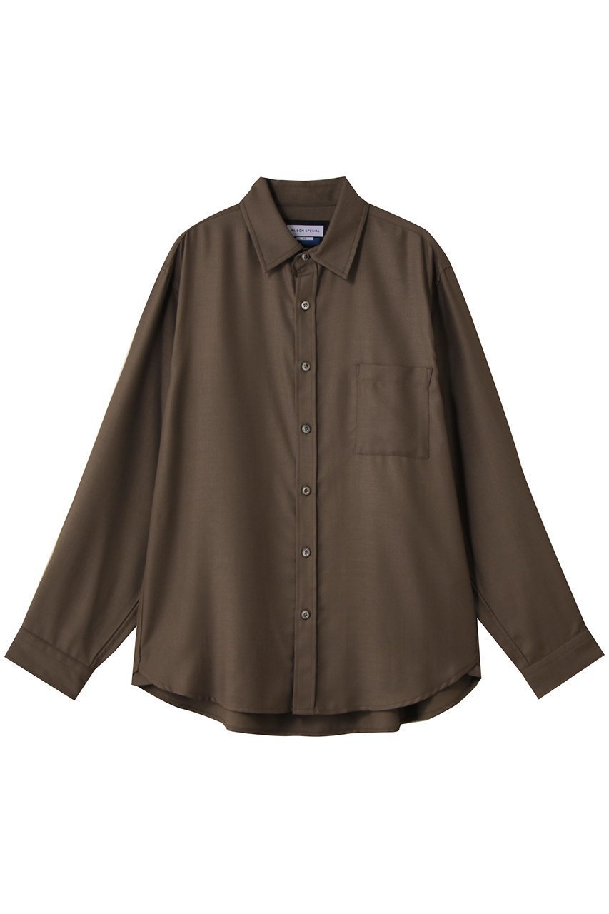 【メゾンスペシャル/MAISON SPECIAL】の【UNISEX】TR梳毛ライク Regular-Overシャツ インテリア・キッズ・メンズ・レディースファッション・服の通販 founy(ファニー) 　ファッション　Fashion　レディースファッション　Fashion for Women　トップス・カットソー　Cut & Sew Tops　シャツ・ブラウス・オフィスカジュアル　Elegant Blouses & Button-Ups　ユニセックス　Unisex, Genderless　シンプル　Simple, Minimal　スリーブ　Sleeve, Long Sleeve / Short Sleeve　ボトム　Bottoms, Lower Wear　レギュラー　Regular, Standard Fit　ロング　Long, Long-Length　エレガント 上品　Elegant　新作・新入荷　New Arrivals / New In　BRN(ブラウン)|ID: prp329100004715452 ipo3291000000034068807