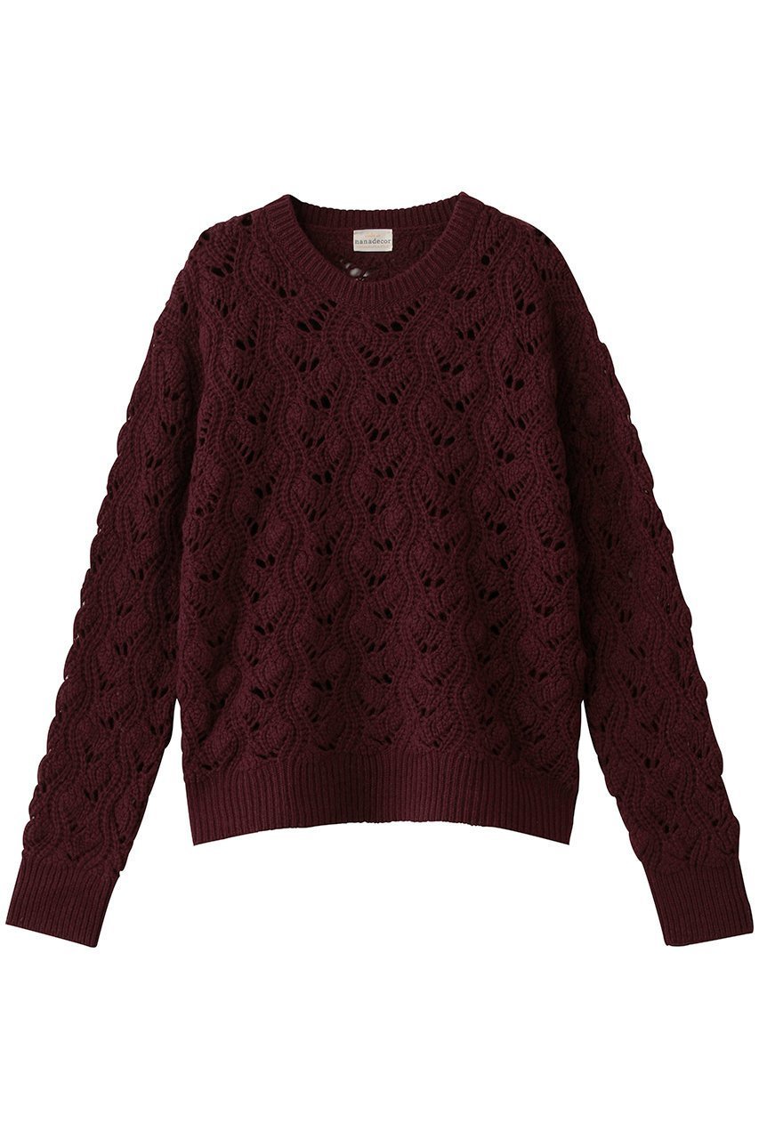 【ナナデコール/nanadecor】のイタリア編み柄ニットプルオーバー インテリア・キッズ・メンズ・レディースファッション・服の通販 founy(ファニー) ファッション Fashion レディースファッション Fashion for Women トップス・カットソー Cut & Sew Tops ニット Knit Tops & Sweaters カジュアルプルオーバー・ニットトップス Pullovers & Knit Tops / Casual Pullovers イタリア Italy リラックス Relax, Relaxed Fit エレガント 上品 Elegant ボルドー|ID: prp329100004715497 ipo3291000000034269148