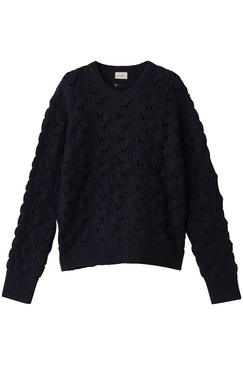 【ナナデコール/nanadecor】のイタリア編み柄ニットプルオーバー インテリア・キッズ・メンズ・レディースファッション・服の通販 founy(ファニー) ファッション Fashion レディースファッション Fashion for Women トップス・カットソー Cut & Sew Tops ニット Knit Tops & Sweaters カジュアルプルオーバー・ニットトップス Pullovers & Knit Tops / Casual Pullovers イタリア Italy リラックス Relax, Relaxed Fit エレガント 上品 Elegant ネイビー|ID: prp329100004715497 ipo3291000000034269149