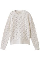 【ナナデコール/nanadecor】のイタリア編み柄ニットプルオーバー ホワイト|ID: prp329100004715497 ipo3291000000034269150