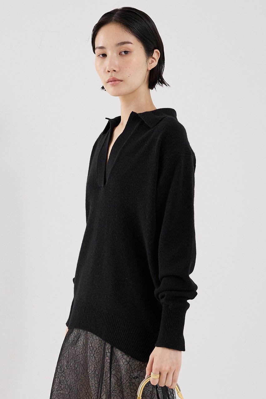 【ザ ストア バイ シー/THE STORE by C】の【COCUCA】ミドルゲージニット 人気、トレンドファッション・服の通販 founy(ファニー) 　ファッション　Fashion　レディースファッション　Fashion for Women　トップス・カットソー　Cut & Sew Tops　ニット　Knit Tops & Sweaters　カジュアルプルオーバー・ニットトップス　Pullovers & Knit Tops / Casual Pullovers　シルク　Silk, 100% Silk　スキッパー　Skipper, Open Collar　ベーシック　Basic, Essential　ミドル　Middle Length, Mid Height　新作・新入荷　New Arrivals / New In　other-2|ID: prp329100004715511 ipo3291000000034069381