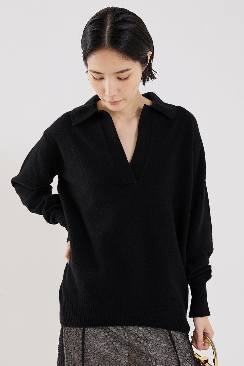【ザ ストア バイ シー/THE STORE by C】の【COCUCA】ミドルゲージニット 人気、トレンドファッション・服の通販 founy(ファニー) 　ファッション　Fashion　レディースファッション　Fashion for Women　トップス・カットソー　Cut & Sew Tops　ニット　Knit Tops & Sweaters　カジュアルプルオーバー・ニットトップス　Pullovers & Knit Tops / Casual Pullovers　シルク　Silk, 100% Silk　スキッパー　Skipper, Open Collar　ベーシック　Basic, Essential　ミドル　Middle Length, Mid Height　新作・新入荷　New Arrivals / New In　other-8|ID: prp329100004715511 ipo3291000000034069387