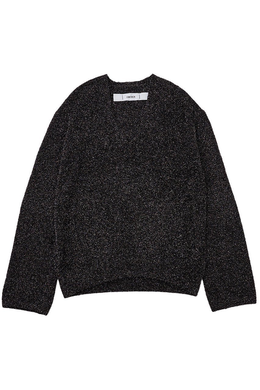 【ザ ストア バイ シー/THE STORE by C】の【COCUCA】ラメフェザーニット インテリア・キッズ・メンズ・レディースファッション・服の通販 founy(ファニー) 　ファッション　Fashion　レディースファッション　Fashion for Women　トップス・カットソー　Cut & Sew Tops　ニット　Knit Tops & Sweaters　カジュアルプルオーバー・ニットトップス　Pullovers & Knit Tops / Casual Pullovers　おすすめ　Recommended / Our Picks　インナー　Innerwear　ジャケット　Jacket, Outerwear　フェザー　Feather, Feather Detail　エレガント 上品　Elegant　ブラック|ID: prp329100004715512 ipo3291000000035726206