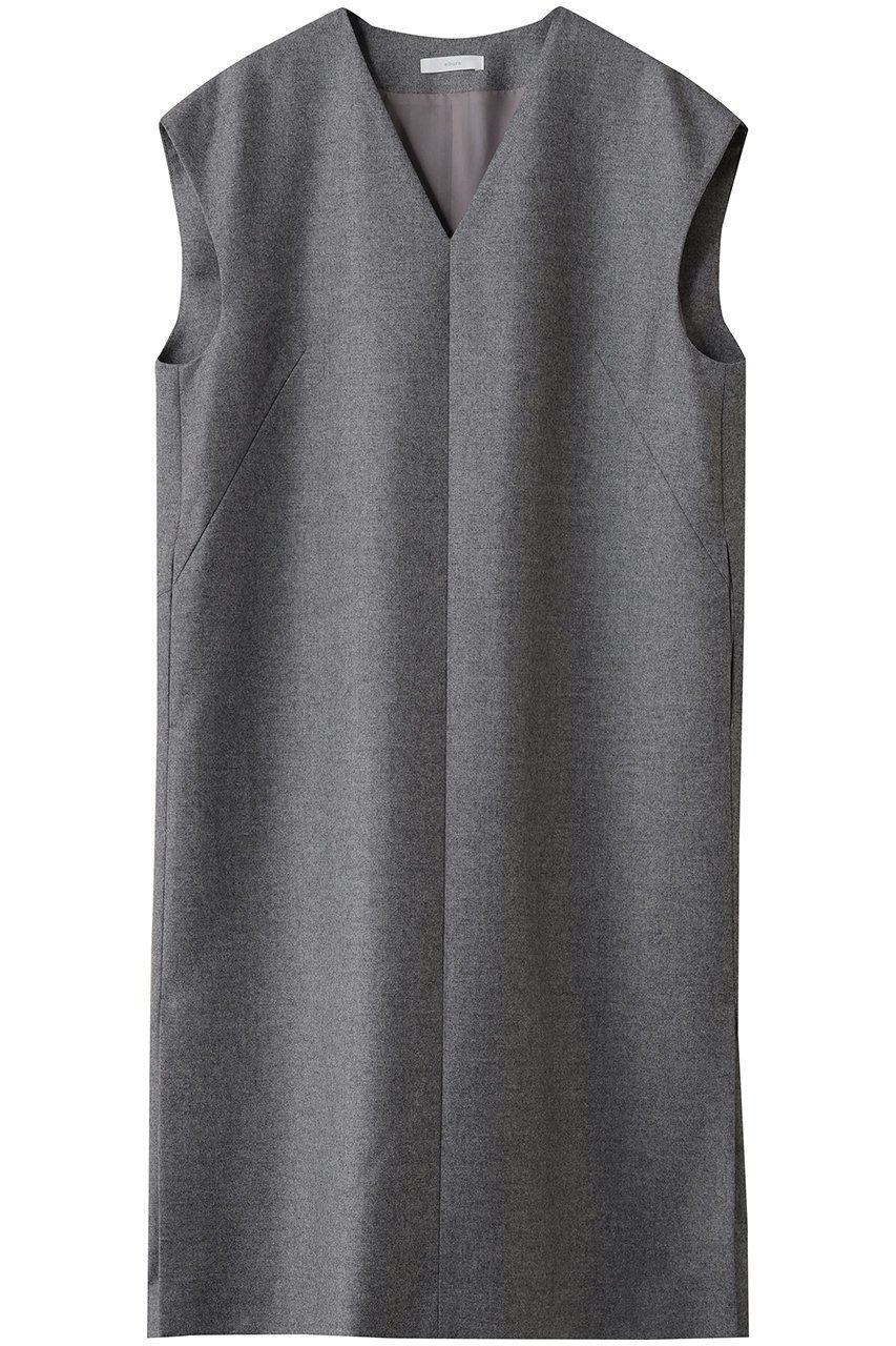 【エブール/ebure】の【店舗限定】ソフトフラノ ノースリーブワンピース インテリア・キッズ・メンズ・レディースファッション・服の通販 founy(ファニー) 　ファッション　Fashion　レディースファッション　Fashion for Women　ワンピース　Dresses　チュニック　Tunic Tops & Dresses　おすすめ　Recommended / Our Picks　ウォーム　Warm Fabric　スリット　Slit, Slit Detail　チュニック　Tunic, Long Top　ノースリーブ　Sleeveless, No-Sleeve　パターン　Pattern, Design Print　再入荷　Restock / Back in Stock　トップグレー|ID: prp329100004715516 ipo3291000000035726235