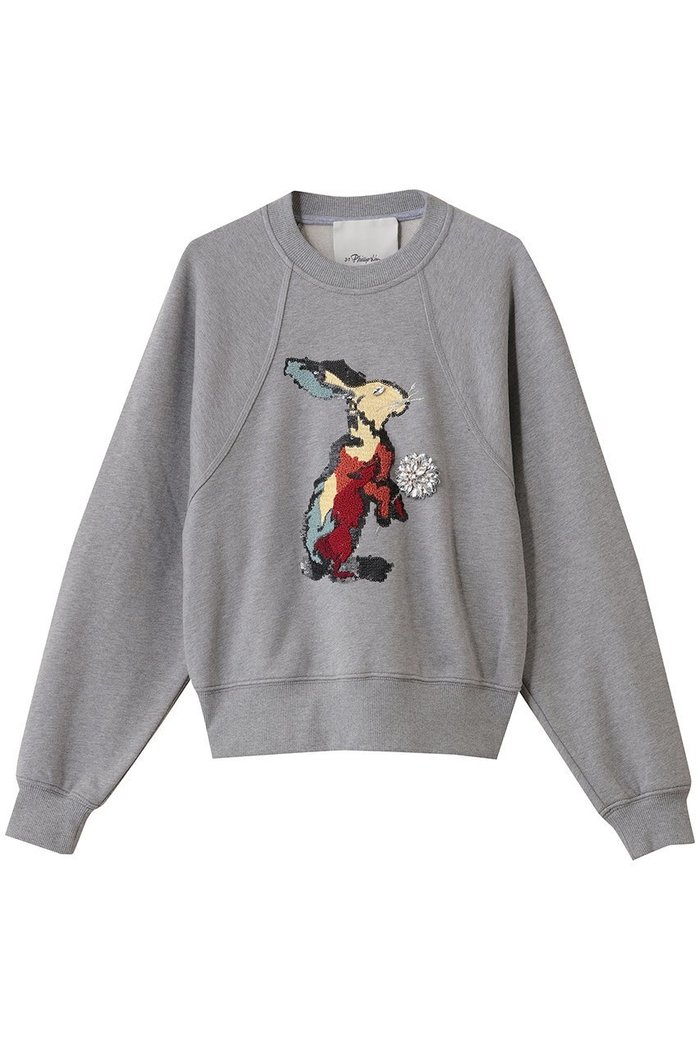 【スリーワン フィリップリム/3.1 Phillip Lim】のRABBIT 刺しゅう ロングスリーブ スウェットシャツ インテリア・キッズ・メンズ・レディースファッション・服の通販 founy(ファニー) https://founy.com/ ファッション Fashion レディースファッション Fashion for Women トップス・カットソー Cut & Sew Tops シャツ・ブラウス・オフィスカジュアル Elegant Blouses & Button-Ups レディースパーカー・カジュアルフーディー Casual Hoodies & Sweatshirts ロングTシャツ・Tシャツ Longline T-Shirts & Tees スウェット・クルーネックトップス Sweatshirts & Crewnecks / Relaxed Fit Sweat Tops カットソー・ベーシックTシャツ Cut-and-Sewn Tops / Stretch Tees & Basics スウェット / スエット Sweatshirt, Sweatwear スリーブ Sleeve, Long Sleeve / Short Sleeve フロント Front, Front Design リラックス Relax, Relaxed Fit ロング Long, Long-Length 新作・新入荷 New Arrivals / New In |ID: prp329100004716554 ipo3291000000034078365