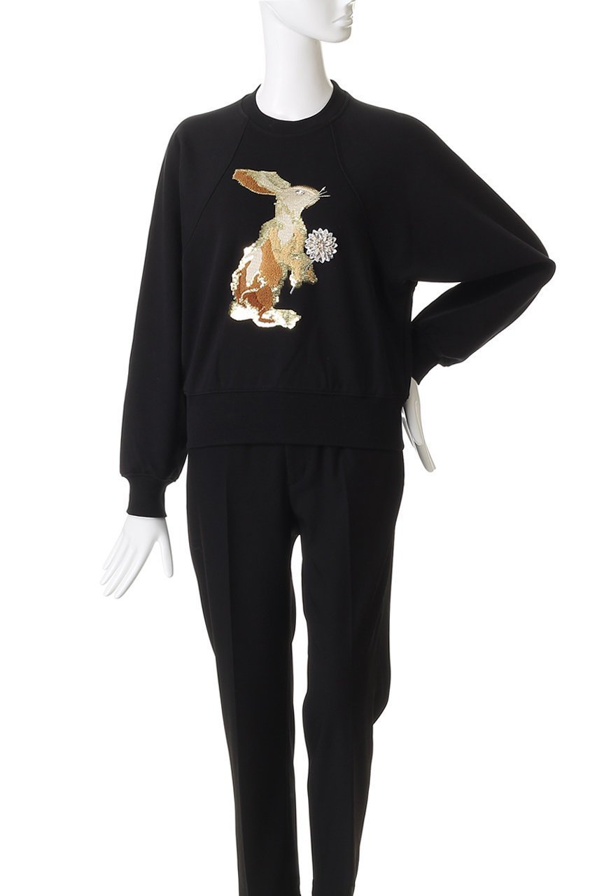【スリーワン フィリップリム/3.1 Phillip Lim】のRABBIT 刺しゅう ロングスリーブ スウェットシャツ 人気、トレンドファッション・服の通販 founy(ファニー) 　ファッション　Fashion　レディースファッション　Fashion for Women　トップス・カットソー　Cut & Sew Tops　シャツ・ブラウス・オフィスカジュアル　Elegant Blouses & Button-Ups　レディースパーカー・カジュアルフーディー　Casual Hoodies & Sweatshirts　ロングTシャツ・Tシャツ　Longline T-Shirts & Tees　スウェット・クルーネックトップス　Sweatshirts & Crewnecks / Relaxed Fit Sweat Tops　カットソー・ベーシックTシャツ　Cut-and-Sewn Tops / Stretch Tees & Basics　スウェット / スエット　Sweatshirt, Sweatwear　スリーブ　Sleeve, Long Sleeve / Short Sleeve　フロント　Front, Front Design　リラックス　Relax, Relaxed Fit　ロング　Long, Long-Length　新作・新入荷　New Arrivals / New In　other-2|ID: prp329100004716554 ipo3291000000034078368