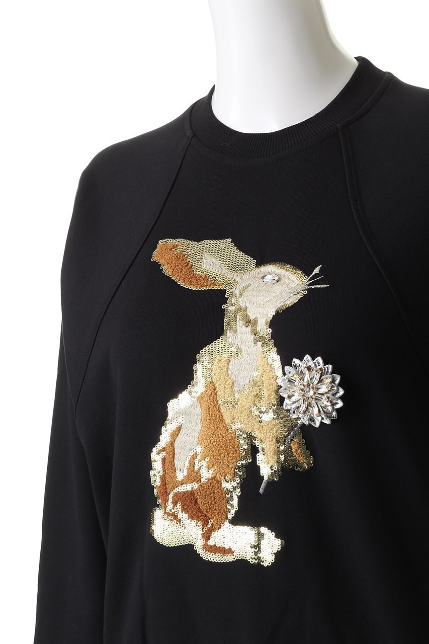 【スリーワン フィリップリム/3.1 Phillip Lim】のRABBIT 刺しゅう ロングスリーブ スウェットシャツ 人気、トレンドファッション・服の通販 founy(ファニー) 　ファッション　Fashion　レディースファッション　Fashion for Women　トップス・カットソー　Cut & Sew Tops　シャツ・ブラウス・オフィスカジュアル　Elegant Blouses & Button-Ups　レディースパーカー・カジュアルフーディー　Casual Hoodies & Sweatshirts　ロングTシャツ・Tシャツ　Longline T-Shirts & Tees　スウェット・クルーネックトップス　Sweatshirts & Crewnecks / Relaxed Fit Sweat Tops　カットソー・ベーシックTシャツ　Cut-and-Sewn Tops / Stretch Tees & Basics　スウェット / スエット　Sweatshirt, Sweatwear　スリーブ　Sleeve, Long Sleeve / Short Sleeve　フロント　Front, Front Design　リラックス　Relax, Relaxed Fit　ロング　Long, Long-Length　新作・新入荷　New Arrivals / New In　other-5|ID: prp329100004716554 ipo3291000000034078371