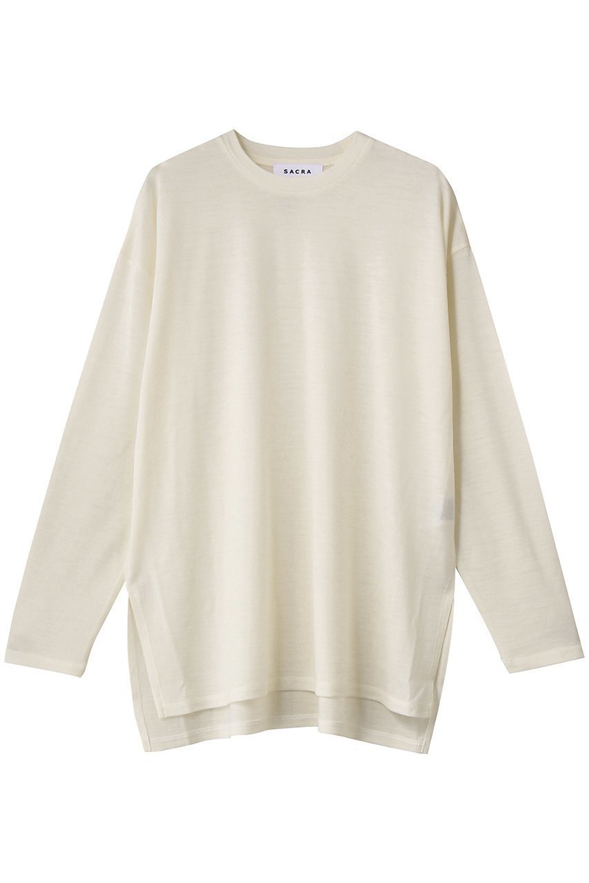 【サクラ/SACRA】のスーパーファインメリノウールジャージープルオーバー インテリア・キッズ・メンズ・レディースファッション・服の通販 founy(ファニー) 　ファッション　Fashion　レディースファッション　Fashion for Women　トップス・カットソー　Cut & Sew Tops　ニット　Knit Tops & Sweaters　カジュアルプルオーバー・ニットトップス　Pullovers & Knit Tops / Casual Pullovers　なめらか　Smooth, Silky Texture　インナー　Innerwear　シンプル　Simple, Minimal　新作・新入荷　New Arrivals / New In　オフホワイト|ID: prp329100004716558 ipo3291000000034078402