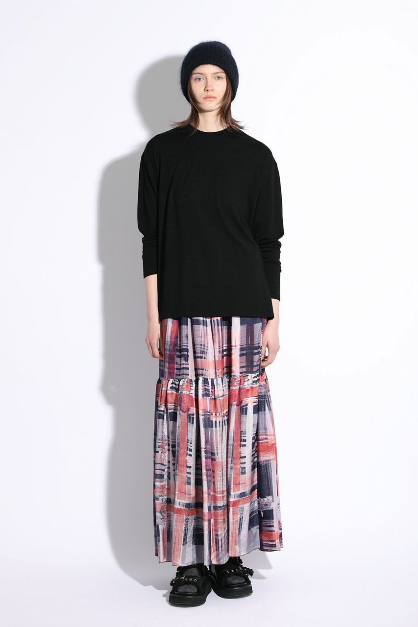 【サクラ/SACRA】のブラッシュペインティングプレイドスカート 人気、トレンドファッション・服の通販 founy(ファニー) 　ファッション　Fashion　レディースファッション　Fashion for Women　スカート　Skirts　ロングスカート　Long Skirts / Maxi & Midi Skirts　チェック　Check, Plaid, Tartan　ドレープ　Drape, Draping Fabric　マキシ　Maxi, Full Length　モダン　Modern, Contemporary　ロング　Long, Long-Length　新作・新入荷　New Arrivals / New In　other-7|ID: prp329100004716559 ipo3291000000034078418