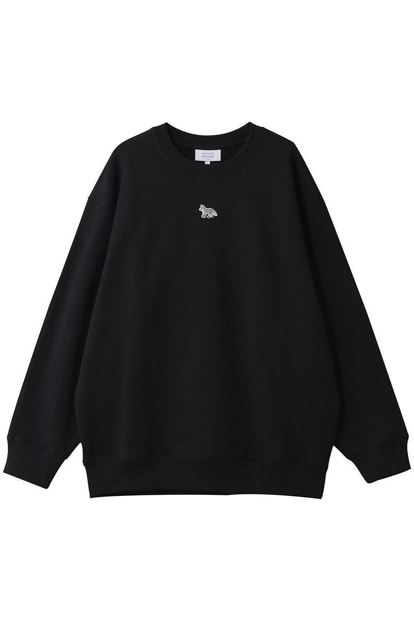 【メゾン キツネ/MAISON KITSUNE】のBABY FOX オーバーサイズ スウェット シャツ インテリア・キッズ・メンズ・レディースファッション・服の通販 founy(ファニー) 　ファッション　Fashion　レディースファッション　Fashion for Women　トップス・カットソー　Cut & Sew Tops　シャツ・ブラウス・オフィスカジュアル　Elegant Blouses & Button-Ups　レディースパーカー・カジュアルフーディー　Casual Hoodies & Sweatshirts　ロングTシャツ・Tシャツ　Longline T-Shirts & Tees　スウェット・クルーネックトップス　Sweatshirts & Crewnecks / Relaxed Fit Sweat Tops　カットソー・ベーシックTシャツ　Cut-and-Sewn Tops / Stretch Tees & Basics　スウェット / スエット　Sweatshirt, Sweatwear　フォックス　Fox, Fox Fur　フロント　Front, Front Design　ベビー　Baby, Babywear　ボトム　Bottoms, Lower Wear　リラックス　Relax, Relaxed Fit　ブラック|ID: prp329100004716576 ipo3291000000035617330