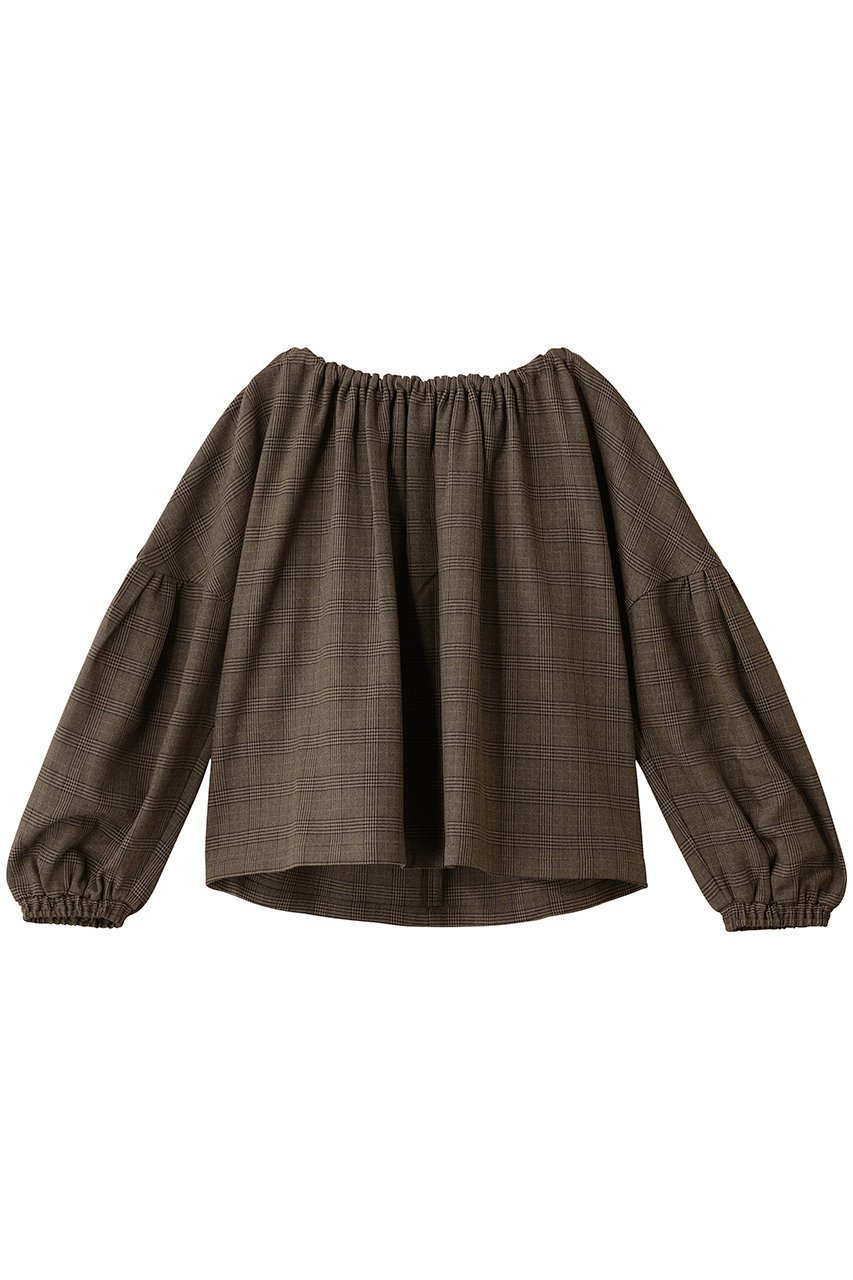 【マリリンムーン/MARILYN MOON】のグレンチェック 2way ブラウス インテリア・キッズ・メンズ・レディースファッション・服の通販 founy(ファニー) 　ファッション　Fashion　レディースファッション　Fashion for Women　トップス・カットソー　Cut & Sew Tops　シャツ・ブラウス・オフィスカジュアル　Elegant Blouses & Button-Ups　おすすめ　Recommended / Our Picks　インナー　Innerwear　ギャザー　Gathered, Ruffled　クラシック　Classic, Timeless Style　シャーリング　Shirring, Ruched　スリーブ　Sleeve, Long Sleeve / Short Sleeve　チェック　Check, Plaid, Tartan　ハイネック　High Neck, Mock Neck　モダン　Modern, Contemporary　リボン　Ribbon, Bow　ロング　Long, Long-Length　新作・新入荷　New Arrivals / New In　モカブラウン|ID: prp329100004716580 ipo3291000000034078581