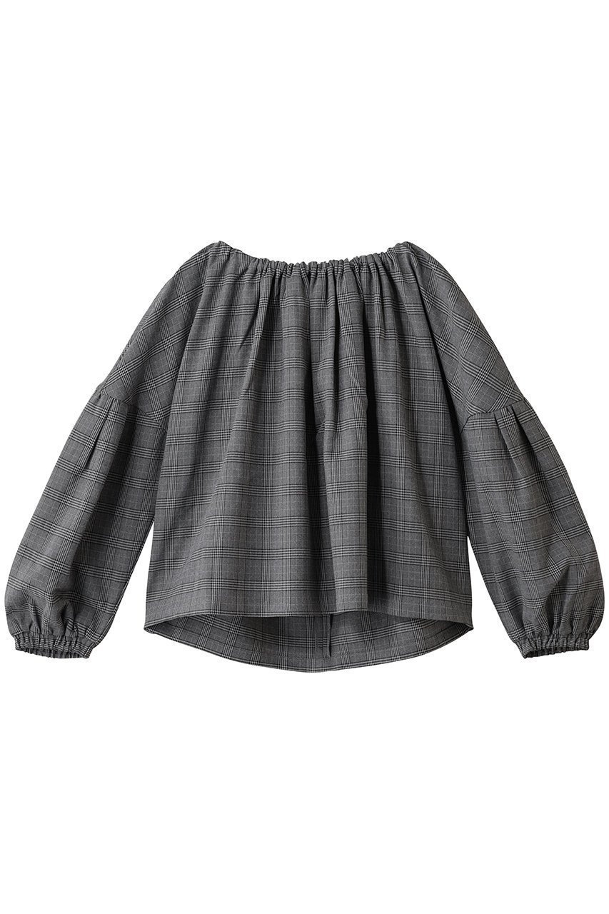 【マリリンムーン/MARILYN MOON】のグレンチェック 2way ブラウス 人気、トレンドファッション・服の通販 founy(ファニー) 　ファッション　Fashion　レディースファッション　Fashion for Women　トップス・カットソー　Cut & Sew Tops　シャツ・ブラウス・オフィスカジュアル　Elegant Blouses & Button-Ups　おすすめ　Recommended / Our Picks　インナー　Innerwear　ギャザー　Gathered, Ruffled　クラシック　Classic, Timeless Style　シャーリング　Shirring, Ruched　スリーブ　Sleeve, Long Sleeve / Short Sleeve　チェック　Check, Plaid, Tartan　ハイネック　High Neck, Mock Neck　モダン　Modern, Contemporary　リボン　Ribbon, Bow　ロング　Long, Long-Length　 other-1|ID: prp329100004716580 ipo3291000000035870025