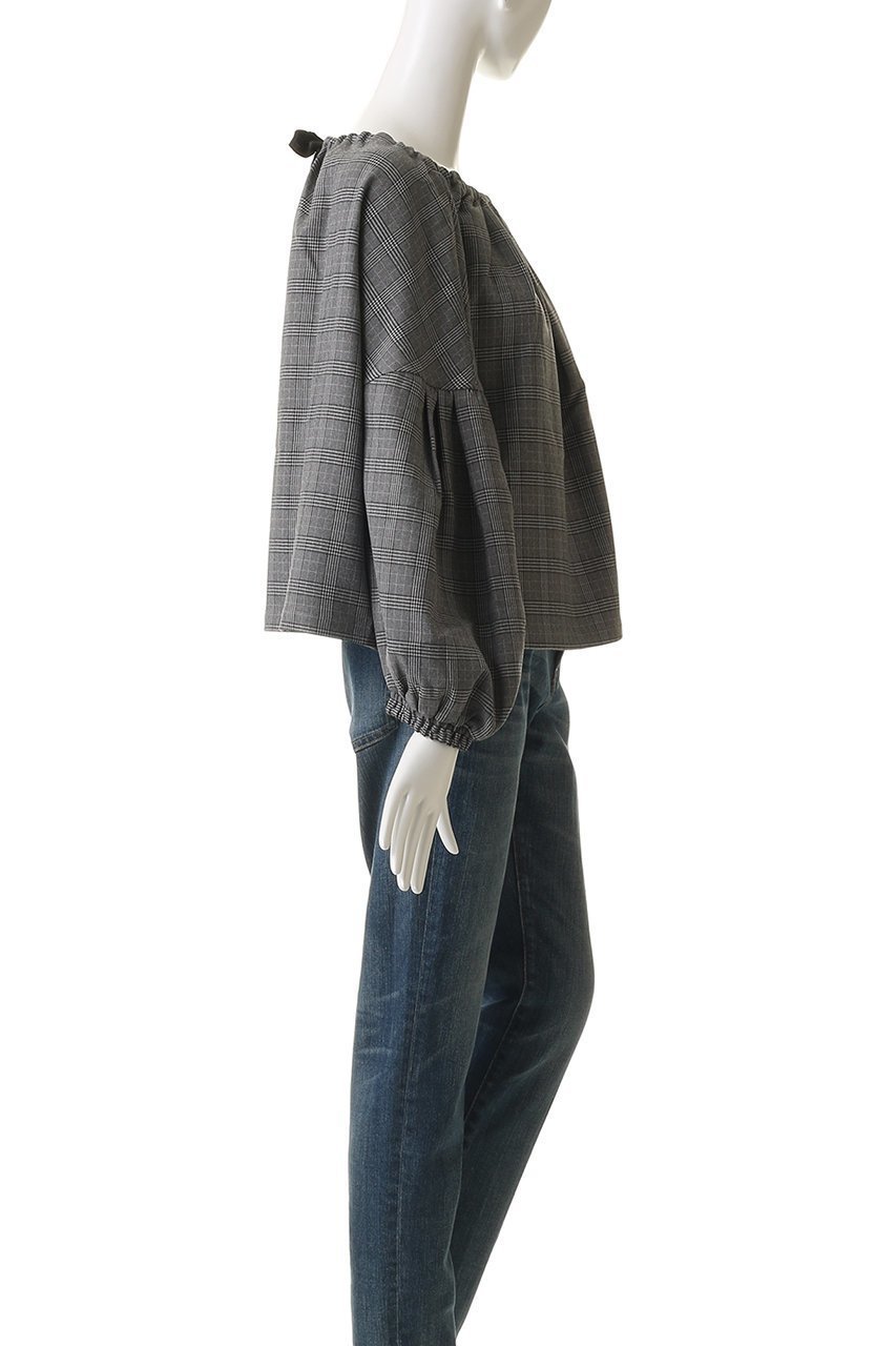 【マリリンムーン/MARILYN MOON】のグレンチェック 2way ブラウス 人気、トレンドファッション・服の通販 founy(ファニー) 　ファッション　Fashion　レディースファッション　Fashion for Women　トップス・カットソー　Cut & Sew Tops　シャツ・ブラウス・オフィスカジュアル　Elegant Blouses & Button-Ups　おすすめ　Recommended / Our Picks　インナー　Innerwear　ギャザー　Gathered, Ruffled　クラシック　Classic, Timeless Style　シャーリング　Shirring, Ruched　スリーブ　Sleeve, Long Sleeve / Short Sleeve　チェック　Check, Plaid, Tartan　ハイネック　High Neck, Mock Neck　モダン　Modern, Contemporary　リボン　Ribbon, Bow　ロング　Long, Long-Length　other-3|ID: prp329100004716580 ipo3291000000035870030