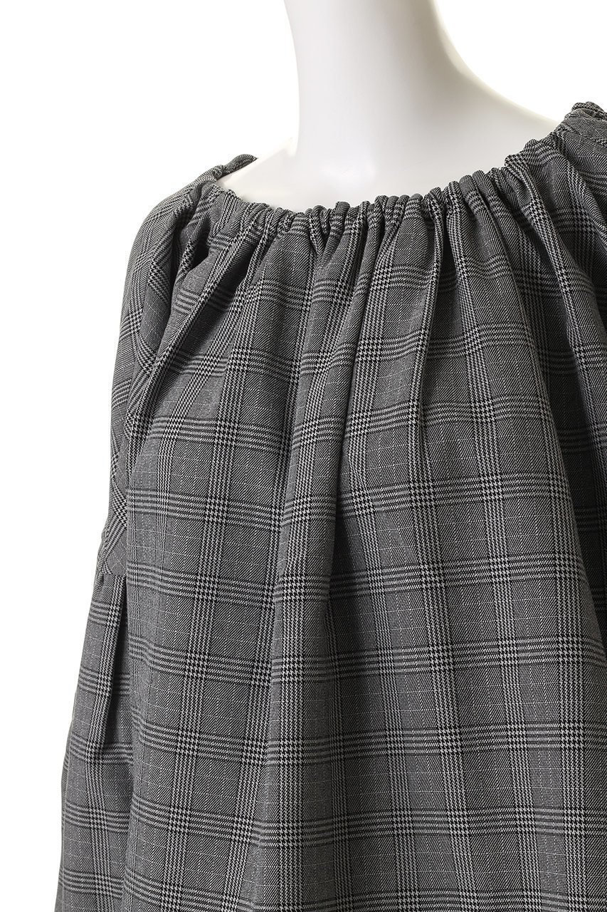 【マリリンムーン/MARILYN MOON】のグレンチェック 2way ブラウス 人気、トレンドファッション・服の通販 founy(ファニー) 　ファッション　Fashion　レディースファッション　Fashion for Women　トップス・カットソー　Cut & Sew Tops　シャツ・ブラウス・オフィスカジュアル　Elegant Blouses & Button-Ups　おすすめ　Recommended / Our Picks　インナー　Innerwear　ギャザー　Gathered, Ruffled　クラシック　Classic, Timeless Style　シャーリング　Shirring, Ruched　スリーブ　Sleeve, Long Sleeve / Short Sleeve　チェック　Check, Plaid, Tartan　ハイネック　High Neck, Mock Neck　モダン　Modern, Contemporary　リボン　Ribbon, Bow　ロング　Long, Long-Length　other-5|ID: prp329100004716580 ipo3291000000035870033