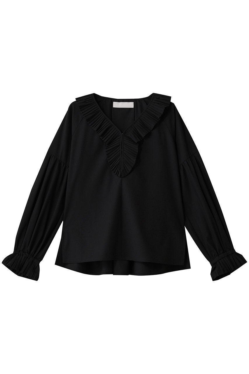 【マリリンムーン/MARILYN MOON】のプリーツジャボブラウス インテリア・キッズ・メンズ・レディースファッション・服の通販 founy(ファニー) 　ファッション　Fashion　レディースファッション　Fashion for Women　トップス・カットソー　Cut & Sew Tops　シャツ・ブラウス・オフィスカジュアル　Elegant Blouses & Button-Ups　おすすめ　Recommended / Our Picks　なめらか　Smooth, Silky Texture　カーディガン　Cardigan, Knitwear　クラシック　Classic, Timeless Style　コンパクト　Compact, Small Size　ジャケット　Jacket, Outerwear　ストレッチ　Stretch, Stretchy Fabric　スリーブ　Sleeve, Long Sleeve / Short Sleeve　ダメージ　Distressed, Destroyed　デニム　Denim, Jeans Material　フリル　Frill, Ruffle　プリーツ　Pleats, Pleated　モダン　Modern, Contemporary　ロング　Long, Long-Length　新作・新入荷　New Arrivals / New In　ブラック|ID: prp329100004716581 ipo3291000000034078590