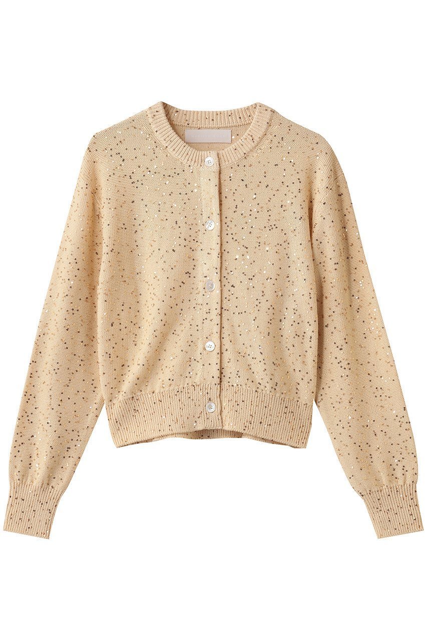 【マリリンムーン/MARILYN MOON】のコットンポリエステルスパンコールカーディガン インテリア・キッズ・メンズ・レディースファッション・服の通販 founy(ファニー) 　ファッション　Fashion　レディースファッション　Fashion for Women　トップス・カットソー　Cut & Sew Tops　ニット　Knit Tops & Sweaters　カーディガン・羽織り　Layered Style Cardigans　カットソー　Cut and Sewn Top　カーディガン　Cardigan, Knitwear　シンプル　Simple, Minimal　スパンコール　Sequins, Sequin Embellishment　エレガント 上品　Elegant　人気　Popular, Best Seller　夏　Summer　新作・新入荷　New Arrivals / New In　秋　Autumn　A/W・秋冬　Autumn/Winter　アイボリー|ID: prp329100004716583 ipo3291000000034078604