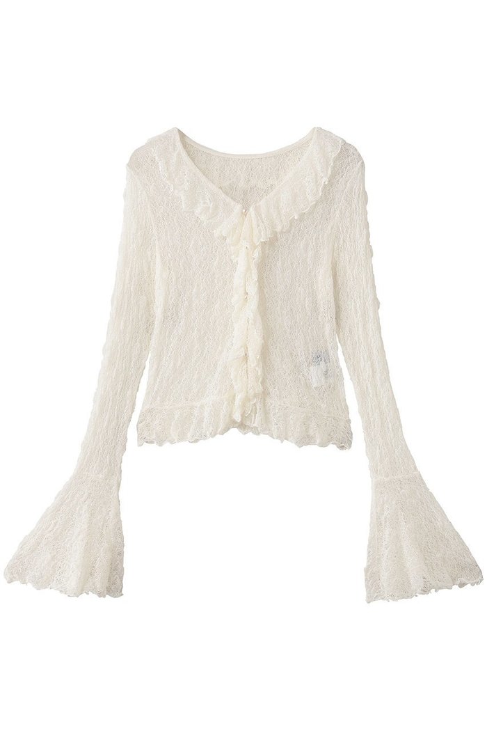 【アルアバイル/allureville】の【Loulou Willoughby】レーシーカットプルオーバー インテリア・キッズ・メンズ・レディースファッション・服の通販 founy(ファニー) https://founy.com/ ファッション Fashion レディースファッション Fashion for Women トップス・カットソー Cut & Sew Tops シャツ・ブラウス・オフィスカジュアル Elegant Blouses & Button-Ups カジュアルプルオーバー・ニットトップス Pullovers & Knit Tops / Casual Pullovers エレガント 上品 Elegant スリーブ Sleeve, Long Sleeve / Short Sleeve フリル Frill, Ruffle フレア Flare, Flared フロント Front, Front Design レース Lace, Lace Fabric ロング Long, Long-Length 新作・新入荷 New Arrivals / New In |ID: prp329100004716591 ipo3291000000034078667