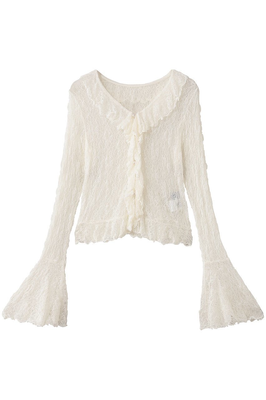 【アルアバイル/allureville】の【Loulou Willoughby】レーシーカットプルオーバー 人気、トレンドファッション・服の通販 founy(ファニー) 　ファッション　Fashion　レディースファッション　Fashion for Women　トップス・カットソー　Cut & Sew Tops　シャツ・ブラウス・オフィスカジュアル　Elegant Blouses & Button-Ups　カジュアルプルオーバー・ニットトップス　Pullovers & Knit Tops / Casual Pullovers　エレガント 上品　Elegant　スリーブ　Sleeve, Long Sleeve / Short Sleeve　フリル　Frill, Ruffle　フレア　Flare, Flared　フロント　Front, Front Design　レース　Lace, Lace Fabric　ロング　Long, Long-Length　新作・新入荷　New Arrivals / New In　 other-1|ID: prp329100004716591 ipo3291000000034078667