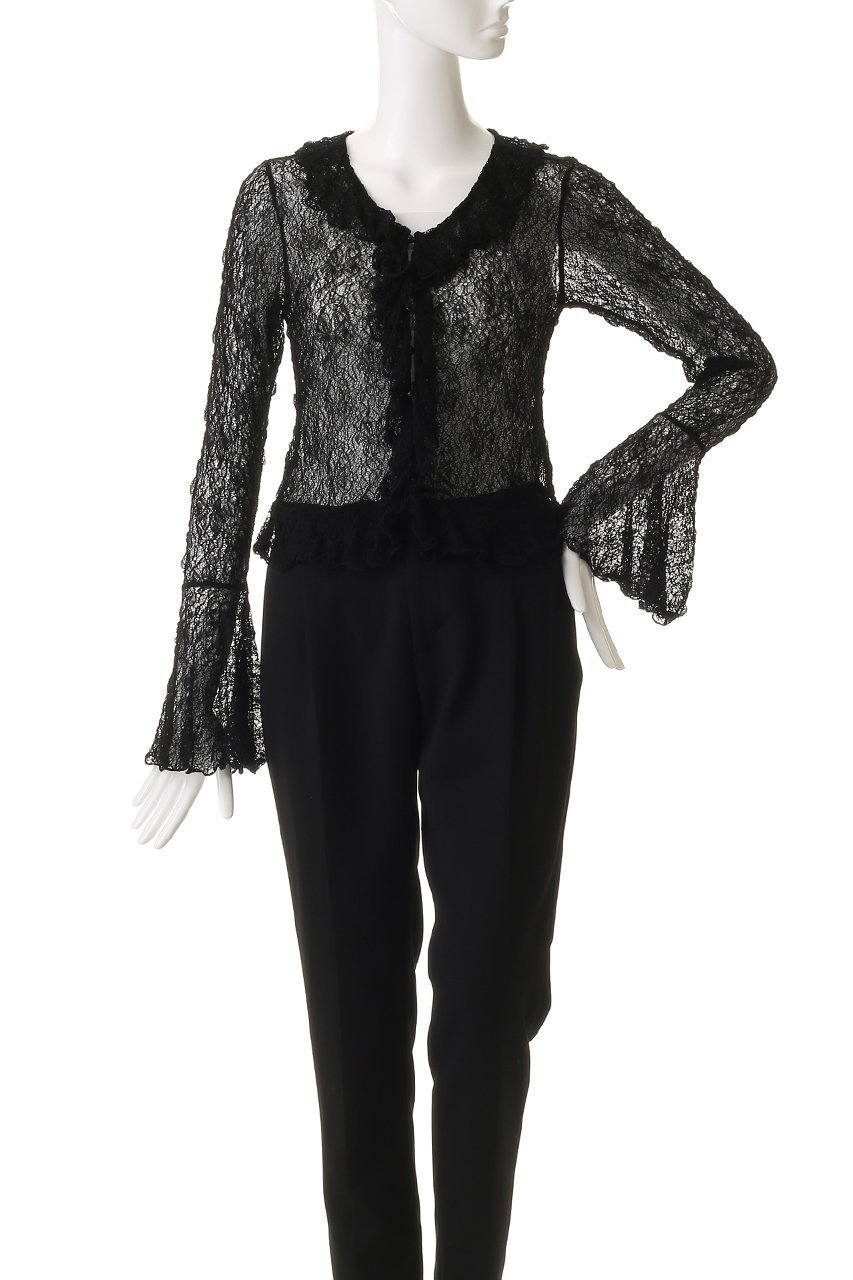 【アルアバイル/allureville】の【Loulou Willoughby】レーシーカットプルオーバー 人気、トレンドファッション・服の通販 founy(ファニー) 　ファッション　Fashion　レディースファッション　Fashion for Women　トップス・カットソー　Cut & Sew Tops　シャツ・ブラウス・オフィスカジュアル　Elegant Blouses & Button-Ups　カジュアルプルオーバー・ニットトップス　Pullovers & Knit Tops / Casual Pullovers　エレガント 上品　Elegant　スリーブ　Sleeve, Long Sleeve / Short Sleeve　フリル　Frill, Ruffle　フレア　Flare, Flared　フロント　Front, Front Design　レース　Lace, Lace Fabric　ロング　Long, Long-Length　新作・新入荷　New Arrivals / New In　other-2|ID: prp329100004716591 ipo3291000000034078673