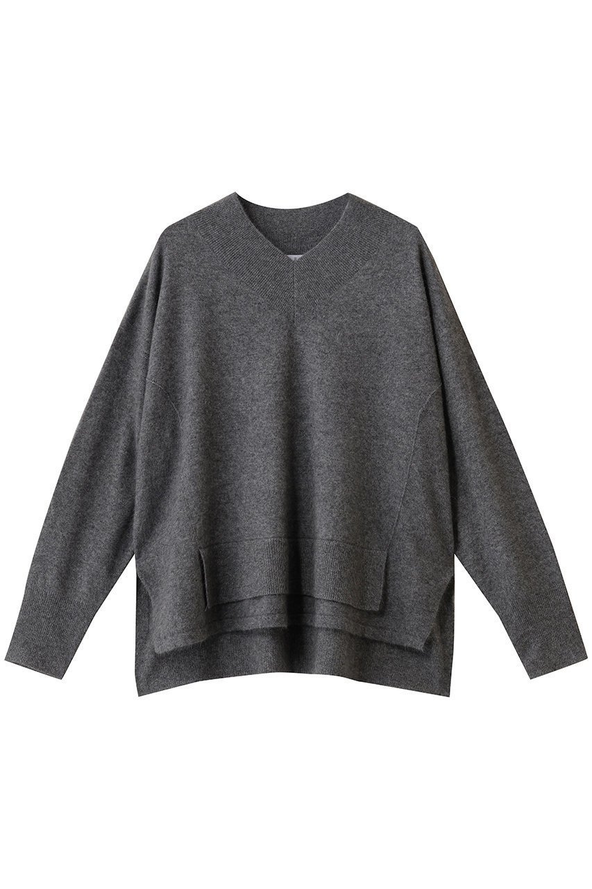 【ランバン オン ブルー/LANVIN en Bleu】のラクーンVネックニット インテリア・キッズ・メンズ・レディースファッション・服の通販 founy(ファニー) 　ファッション　Fashion　レディースファッション　Fashion for Women　トップス・カットソー　Cut & Sew Tops　ニット　Knit Tops & Sweaters　カジュアルプルオーバー・ニットトップス　Pullovers & Knit Tops / Casual Pullovers　Vネックトップス　V-Neck Tops / V-Cut Neckline Shirts　エレガント 上品　Elegant　シンプル　Simple, Minimal　デコルテ　Décolleté, Neckline　新作・新入荷　New Arrivals / New In　グレー|ID: prp329100004716596 ipo3291000000034078724