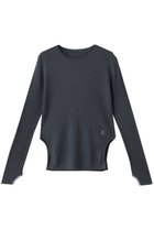 【ランバン オン ブルー/LANVIN en Bleu】のカラーポイントクルーネックリブニット チャコールグレー|ID: prp329100004716597 ipo3291000000034078737