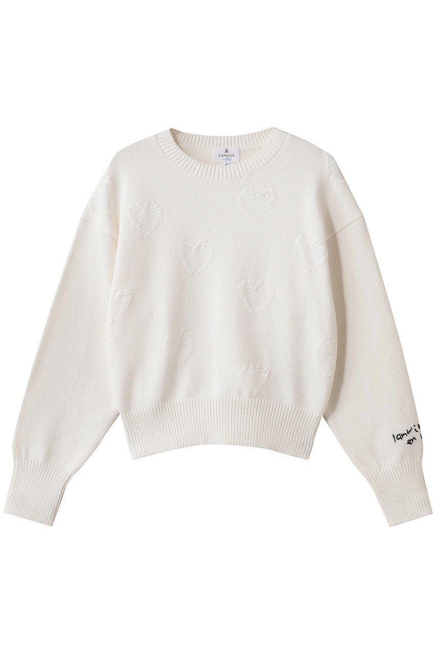 【ランバン オン ブルー/LANVIN en Bleu】のハートインターシャニット インテリア・キッズ・メンズ・レディースファッション・服の通販 founy(ファニー) 　ファッション　Fashion　レディースファッション　Fashion for Women　トップス・カットソー　Cut & Sew Tops　ニット　Knit Tops & Sweaters　カジュアルプルオーバー・ニットトップス　Pullovers & Knit Tops / Casual Pullovers　コンパクト　Compact, Small Size　シンプル　Simple, Minimal　モチーフ　Motif, Design Theme　オフ|ID: prp329100004716598 ipo3291000000035512738