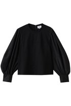 【ランバン オン ブルー/LANVIN en Bleu】のボリュームスリーブコンビブラウス ブラック|ID:prp329100004716600