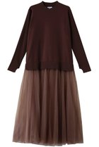 【ランバン オン ブルー/LANVIN en Bleu】のチュールプリーツコンビニットワンピース 人気、トレンドファッション・服の通販 founy(ファニー) ファッション Fashion レディースファッション Fashion for Women ワンピース Dresses ニットワンピース Knit Dresses チュニック Tunic Tops & Dresses オケージョン Occasion Wear クラシカル Classical, Vintage-Inspired シンプル Simple, Minimal チュニック Tunic, Long Top チュール Tulip, Tulip Motif プリーツ Pleats, Pleated モダン Modern, Contemporary ロング Long, Long-Length 新作・新入荷 New Arrivals / New In thumbnail ブラウン|ID: prp329100004716606 ipo3291000000034078800