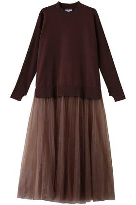 【ランバン オン ブルー/LANVIN en Bleu】 チュールプリーツコンビニットワンピース人気、トレンドファッション・服の通販 founy(ファニー) ファッション Fashion レディースファッション Fashion for Women ワンピース Dresses ニットワンピース Knit Dresses チュニック Tunic Tops & Dresses オケージョン Occasion Wear クラシカル Classical, Vintage-Inspired シンプル Simple, Minimal チュニック Tunic, Long Top チュール Tulip, Tulip Motif プリーツ Pleats, Pleated モダン Modern, Contemporary ロング Long, Long-Length |ID:prp329100004716606