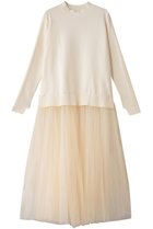 【ランバン オン ブルー/LANVIN en Bleu】のチュールプリーツコンビニットワンピース オフ|ID:prp329100004716606