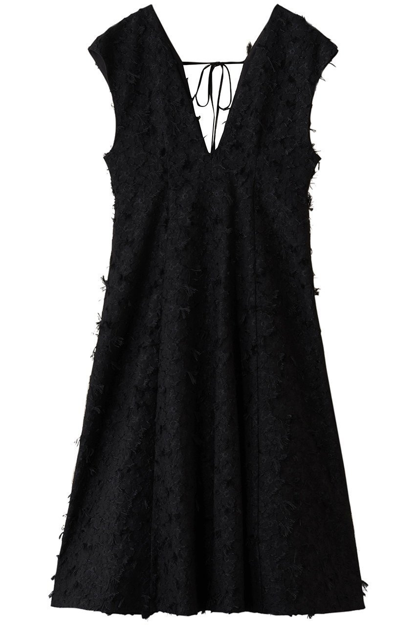 【ランバン オン ブルー/LANVIN en Bleu】のハンドカットジャガードワンピース インテリア・キッズ・メンズ・レディースファッション・服の通販 founy(ファニー) 　ファッション　Fashion　レディースファッション　Fashion for Women　ワンピース　Dresses　チュニック　Tunic Tops & Dresses　エレガント 上品　Elegant　シンプル　Simple, Minimal　ジャカード／ジャガード　Jacquard, Woven Pattern　チュニック　Tunic, Long Top　リュクス　Luxury, Elegant, High-End, Chic　ロング　Long, Long-Length　ブラック|ID: prp329100004716607 ipo3291000000035617360