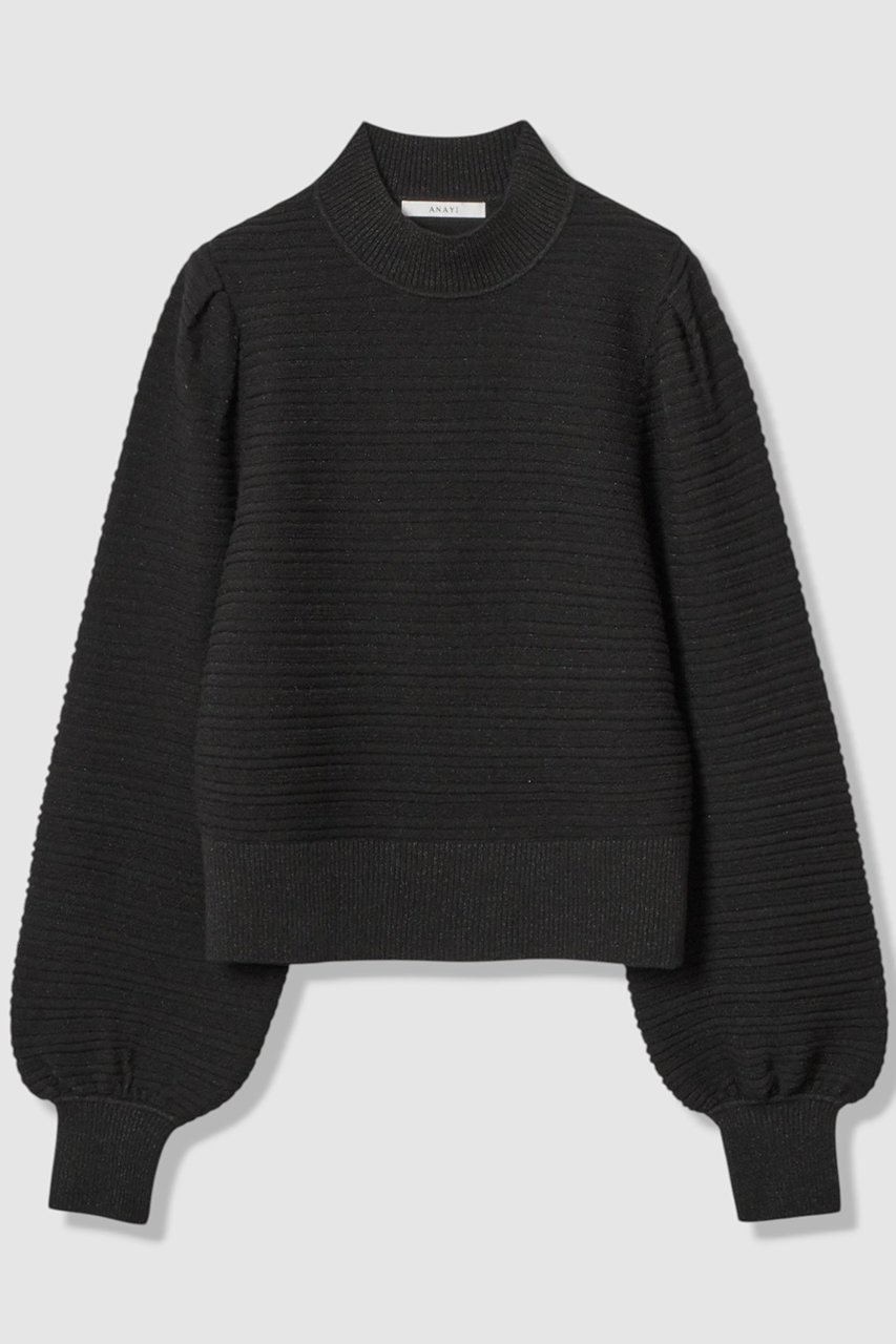 【アナイ/ANAYI】のリップルタックパフ プルオーバー インテリア・キッズ・メンズ・レディースファッション・服の通販 founy(ファニー) 　ファッション　Fashion　レディースファッション　Fashion for Women　トップス・カットソー　Cut & Sew Tops　ニット　Knit Tops & Sweaters　カジュアルプルオーバー・ニットトップス　Pullovers & Knit Tops / Casual Pullovers　コンパクト　Compact, Small Size　スリーブ　Sleeve, Long Sleeve / Short Sleeve　新作・新入荷　New Arrivals / New In　ブラック|ID: prp329100004716612 ipo3291000000034078864