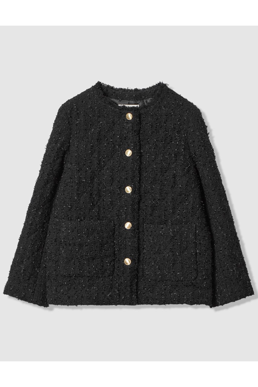 【アナイ/ANAYI】のフラッグツイードキルティングコート インテリア・キッズ・メンズ・レディースファッション・服の通販 founy(ファニー) 　ファッション　Fashion　レディースファッション　Fashion for Women　アウター　Coat / Outerwear Collection　コート・ロングコート・ピーコート　Long Coats, Peacoats & More　キルティング　Quilted, Quilting　ショート　Short, Short Length　ツイード　Twill, Twill Weave　ドロップ　Drop Shoulder, Dropped Style　メタル　Metal, Metal Parts　エレガント 上品　Elegant　新作・新入荷　New Arrivals / New In　ブラック|ID: prp329100004716619 ipo3291000000034078901