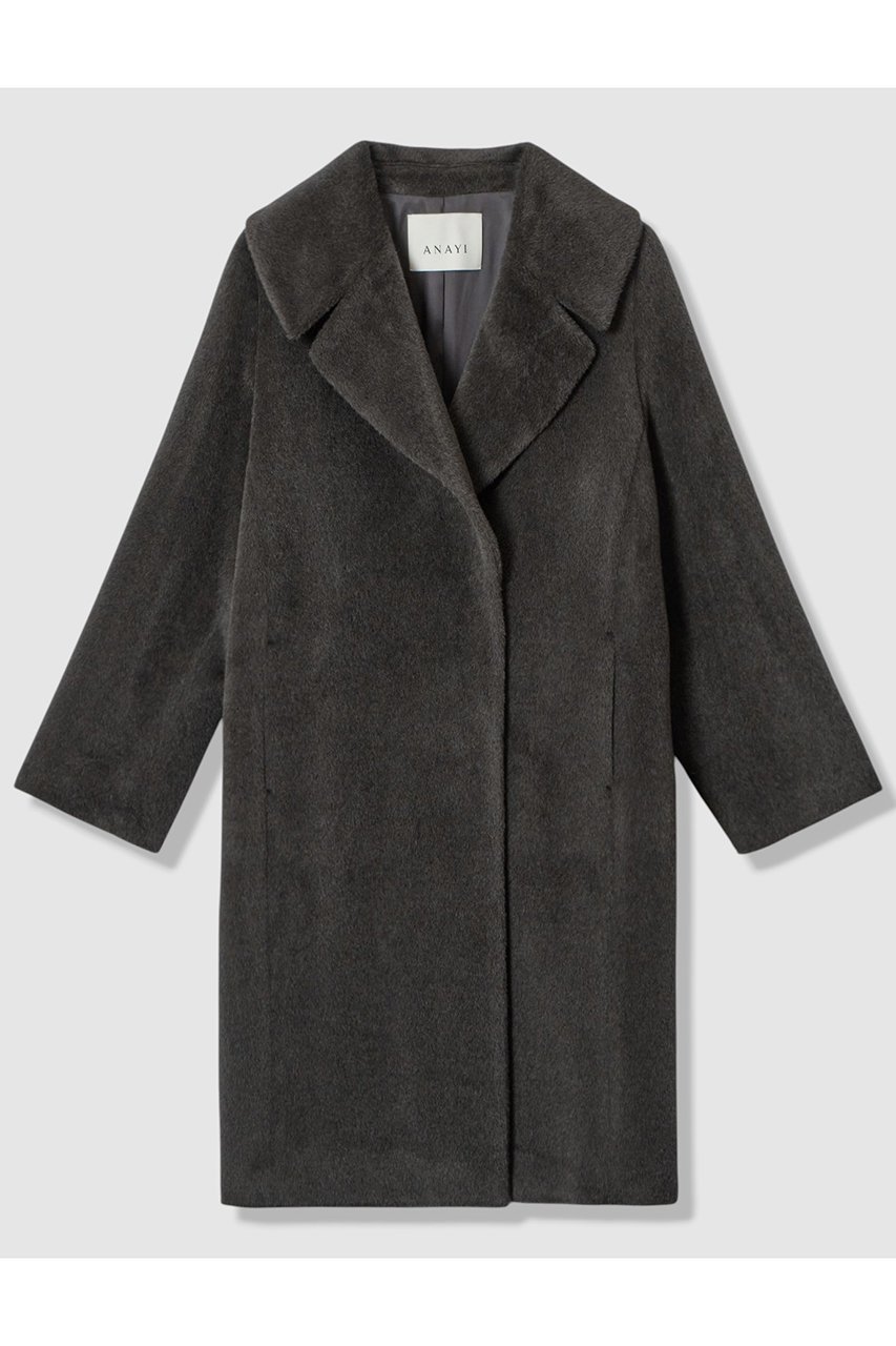 【アナイ/ANAYI】のアルパカシャギーテーラーコート インテリア・キッズ・メンズ・レディースファッション・服の通販 founy(ファニー) 　ファッション　Fashion　レディースファッション　Fashion for Women　アウター　Coat / Outerwear Collection　コート・ロングコート・ピーコート　Long Coats, Peacoats & More　なめらか　Smooth, Silky Texture　エレガント 上品　Elegant　ショール　Shawl, Wrap　フラット　Flat, Flat Shoes　ロング　Long, Long-Length　冬　Winter / This Winter　定番　Standard, Basic Item　新作・新入荷　New Arrivals / New In　チャコールグレー|ID: prp329100004716620 ipo3291000000034078911