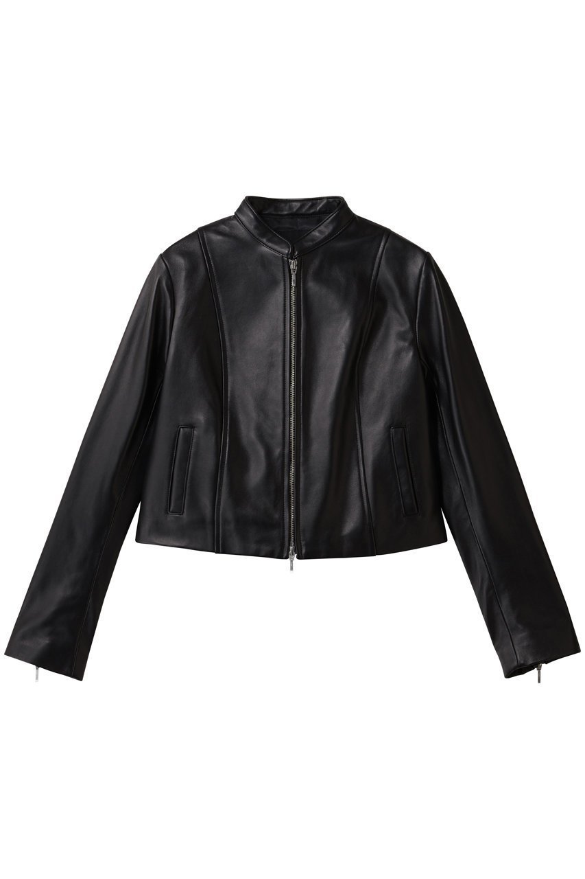 【アルアバイル/allureville】のスタンドカラーレザーライダースジャケット インテリア・キッズ・メンズ・レディースファッション・服の通販 founy(ファニー) 　ファッション　Fashion　レディースファッション　Fashion for Women　アウター　Coat / Outerwear Collection　レディースジャケット・軽アウター　Jackets　ライダースジャケット / レザースタイル　Riders Jackets & Biker Style　おすすめ　Recommended / Our Picks　コンパクト　Compact, Small Size　ジャケット　Jacket, Outerwear　スタンド　Stand Collar, Upright Stand　デニム　Denim, Jeans Material　バランス　Balance, Style Balance　フェミニン　Feminine, Girly　ボトム　Bottoms, Lower Wear　マニッシュ　Mannish, Boyish　ライダースジャケット　Riders, Biker Jacket　ワイド　Wide, Wide Fit　エレガント 上品　Elegant　ブラック|ID: prp329100004716621 ipo3291000000036072340