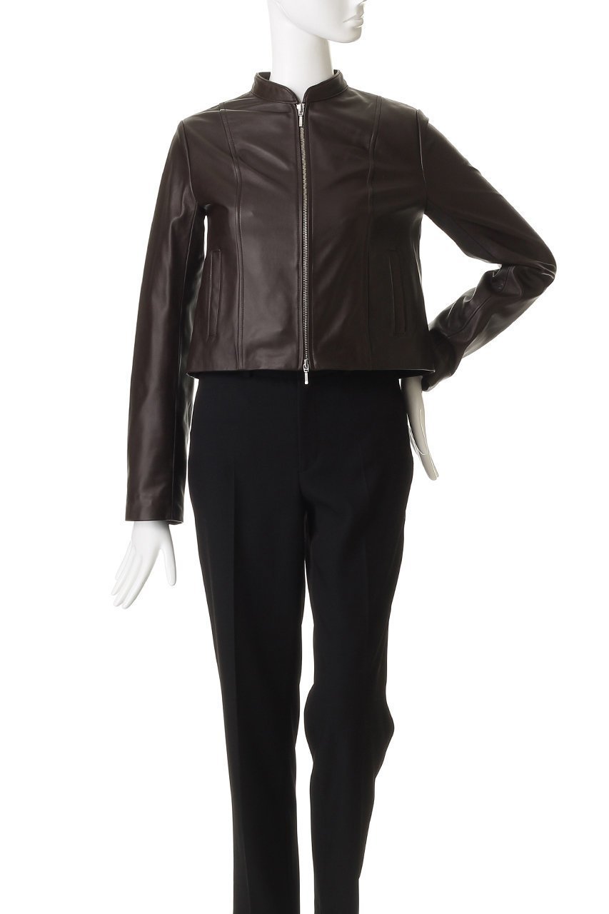 【アルアバイル/allureville】のスタンドカラーレザーライダースジャケット 人気、トレンドファッション・服の通販 founy(ファニー) 　ファッション　Fashion　レディースファッション　Fashion for Women　アウター　Coat / Outerwear Collection　レディースジャケット・軽アウター　Jackets　ライダースジャケット / レザースタイル　Riders Jackets & Biker Style　おすすめ　Recommended / Our Picks　コンパクト　Compact, Small Size　ジャケット　Jacket, Outerwear　スタンド　Stand Collar, Upright Stand　デニム　Denim, Jeans Material　バランス　Balance, Style Balance　フェミニン　Feminine, Girly　ボトム　Bottoms, Lower Wear　マニッシュ　Mannish, Boyish　ライダースジャケット　Riders, Biker Jacket　ワイド　Wide, Wide Fit　エレガント 上品　Elegant　other-2|ID: prp329100004716621 ipo3291000000036072344