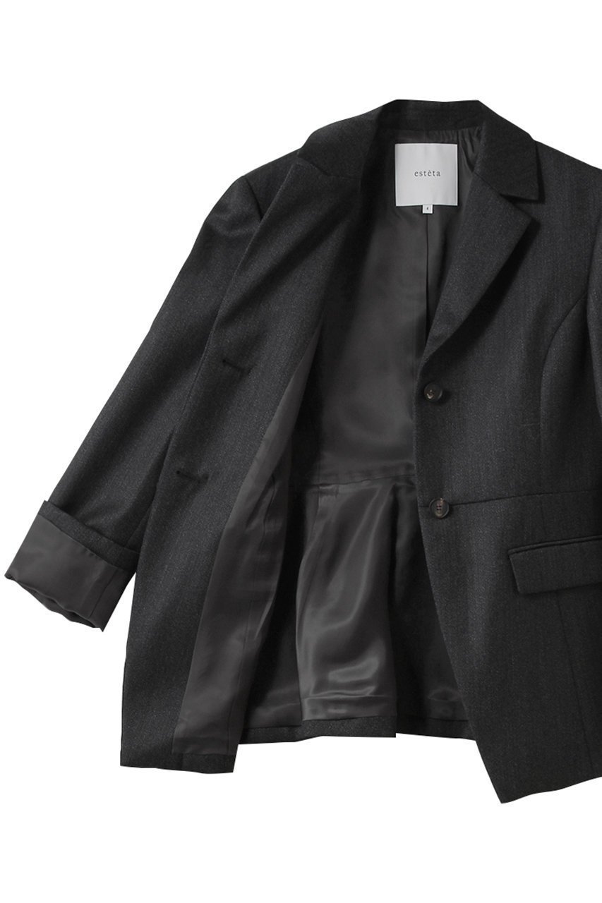 【エステータ/esteta】のCANONICO カバートクロス ジャケット 人気、トレンドファッション・服の通販 founy(ファニー) 　ファッション　Fashion　レディースファッション　Fashion for Women　アウター　Coat / Outerwear Collection　レディースジャケット・軽アウター　Jackets　おすすめ　Recommended / Our Picks　オケージョン　Occasion Wear　ジャケット　Jacket, Outerwear　ファブリック　Fabric, Textile　ペプラム　Peplum, Flared Hem　マニッシュ　Mannish, Boyish　ビジネス 仕事 通勤　Business / Work / Commuting　新作・新入荷　New Arrivals / New In　A/W・秋冬　Autumn/Winter　other-6|ID: prp329100004716626 ipo3291000000034078969