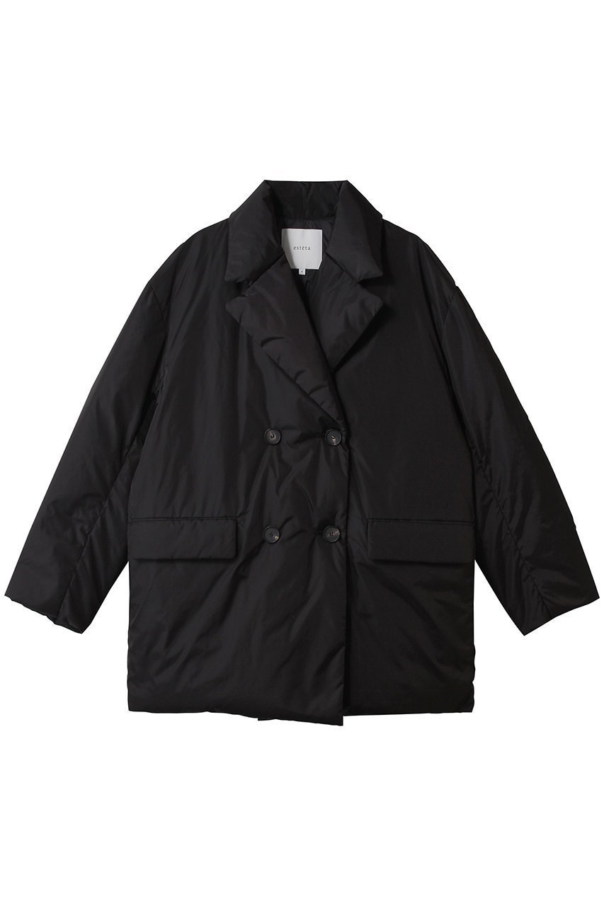 【エステータ/esteta】のLIMONTAタフタ ダウンコート インテリア・キッズ・メンズ・レディースファッション・服の通販 founy(ファニー) 　ファッション　Fashion　レディースファッション　Fashion for Women　アウター　Coat / Outerwear Collection　コート・ロングコート・ピーコート　Long Coats, Peacoats & More　ダウンジャケット・軽量ダウン　Warm & Lightweight Down Jackets　タフタ　Taffeta, Structured Fabric　ダウン　Down, Puffer　フェザー　Feather, Feather Detail　エレガント 上品　Elegant　冬　Winter / This Winter　防寒　Cold Protection, Winter-Ready　ブラック|ID: prp329100004716628 ipo3291000000035617390