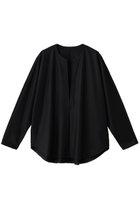 【エステータ/esteta】のウールツイルジャージー スリットネック ブラウス ブラック|ID:prp329100004716630